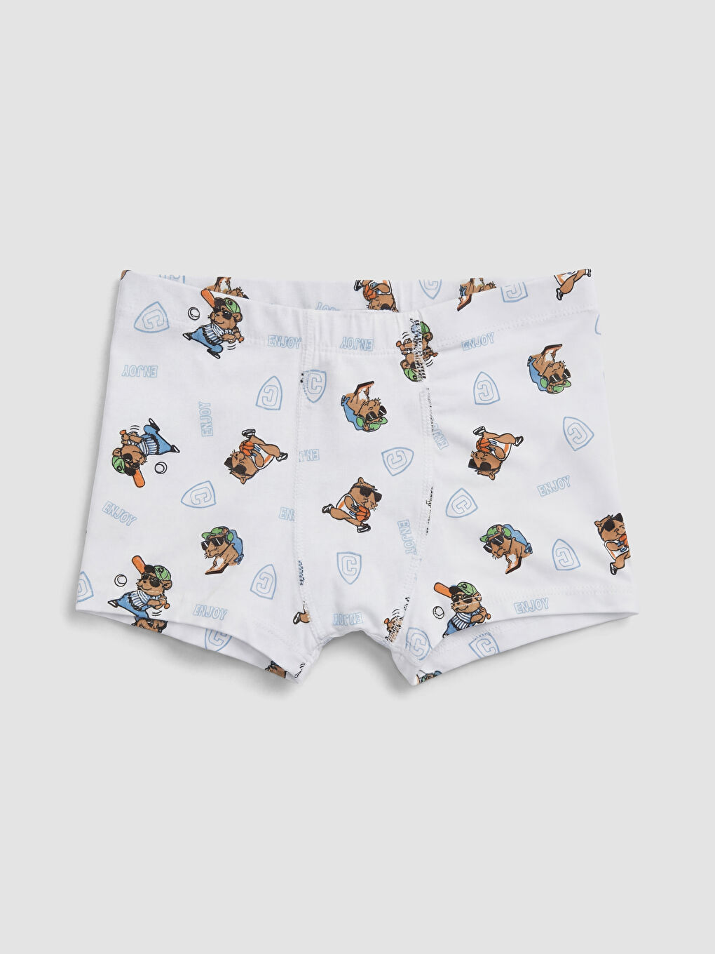 Beyaz Desenli Erkek Çocuk Boxer
