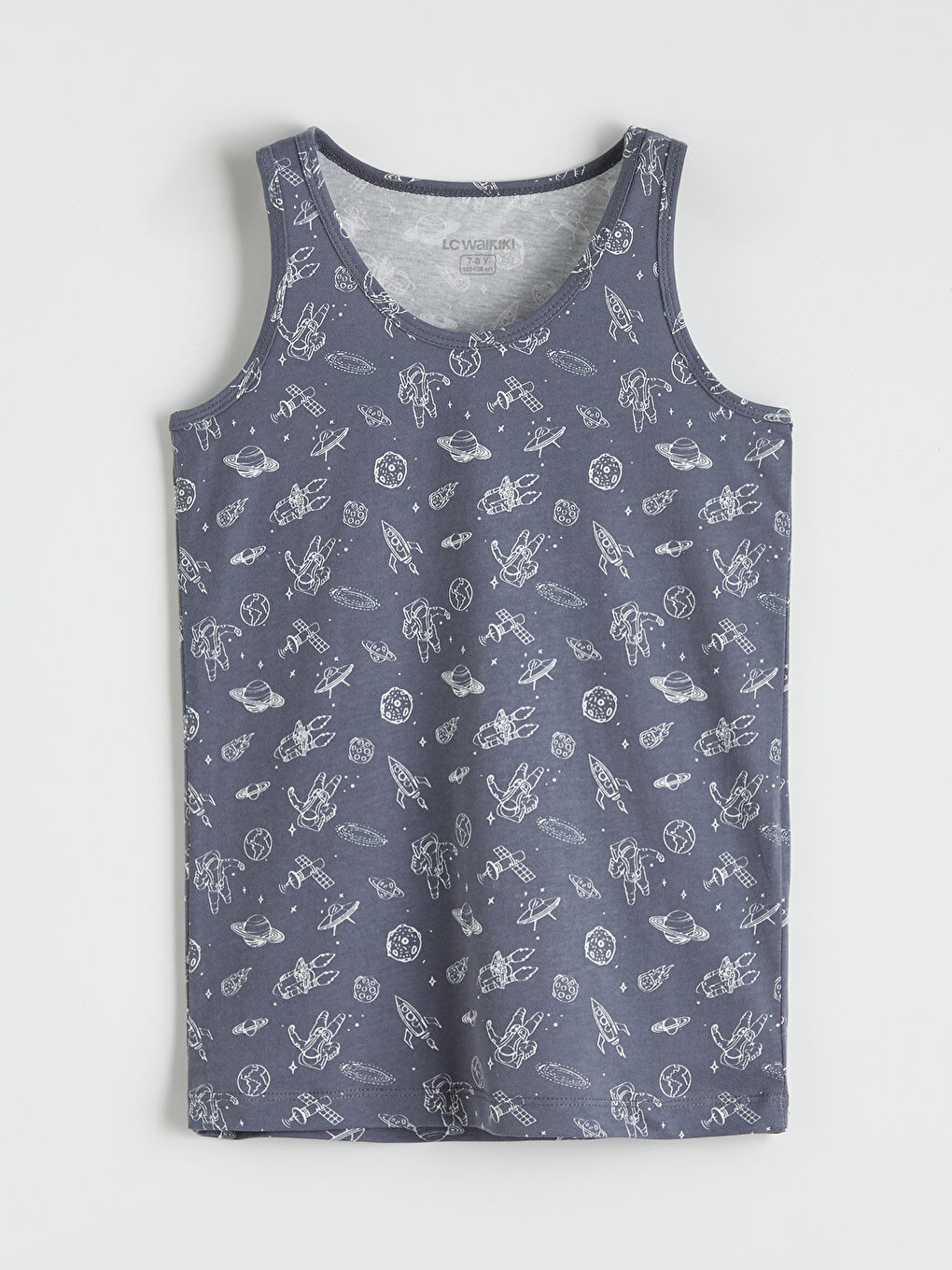 Antrasit Bisiklet Yaka Desenli Erkek Çocuk Atlet