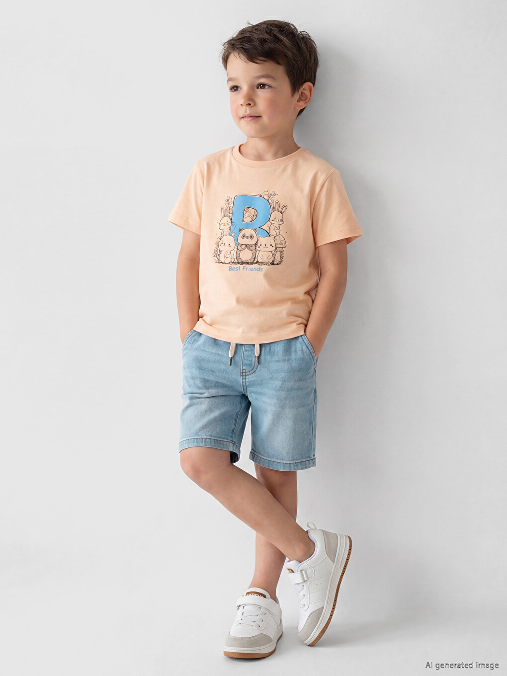 Elastic Waist Boys' Denim Shorts