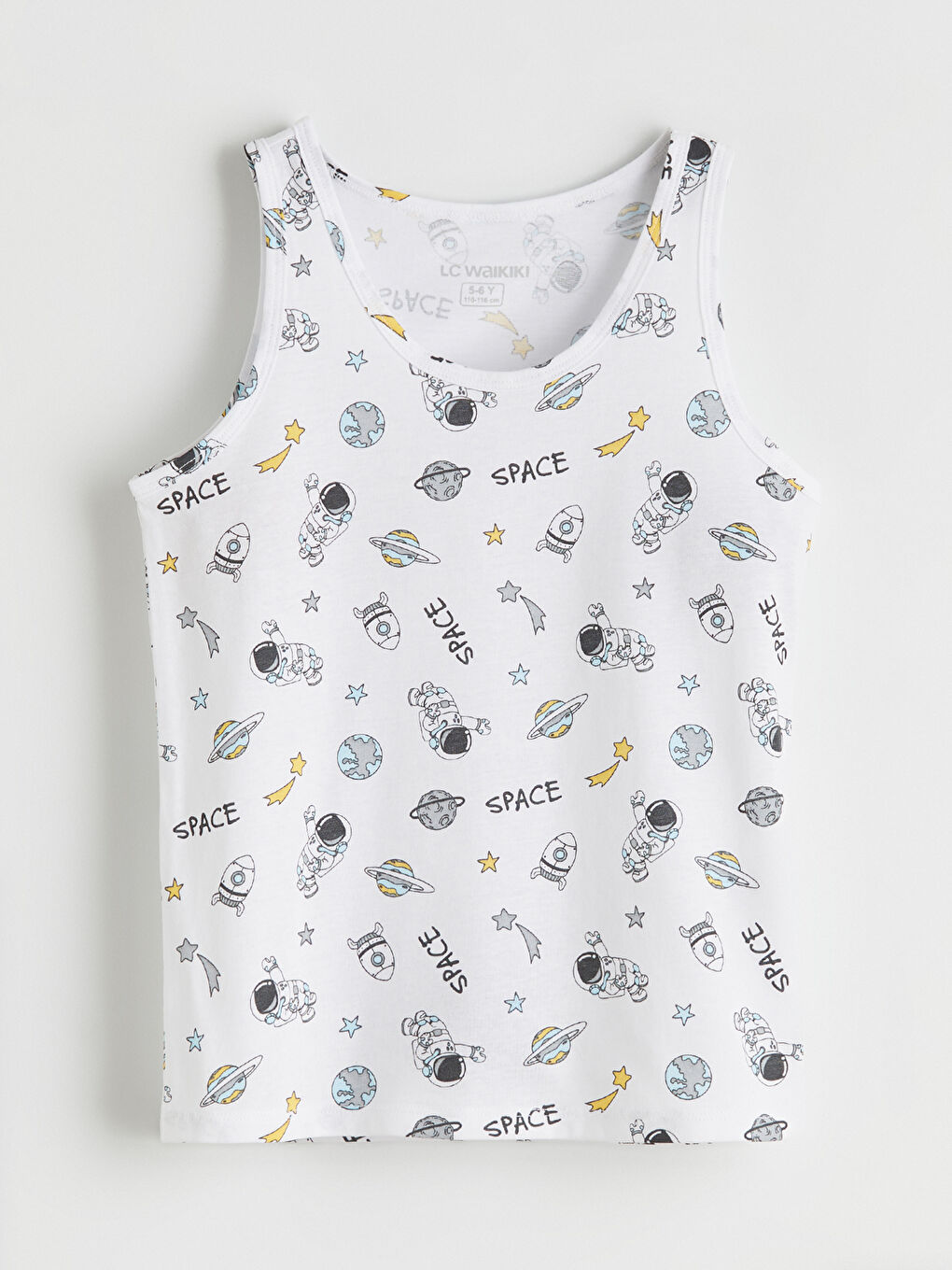 Beyaz  Baskılı Erkek Çocuk Iç Giyim Atlet