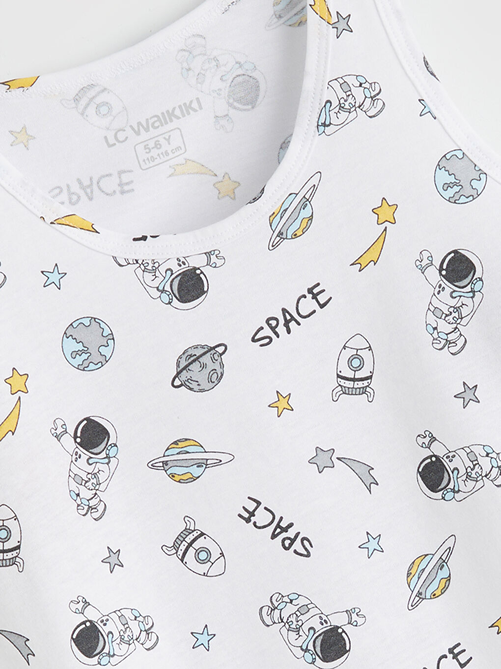 Beyaz  Baskılı Erkek Çocuk Iç Giyim Atlet-2