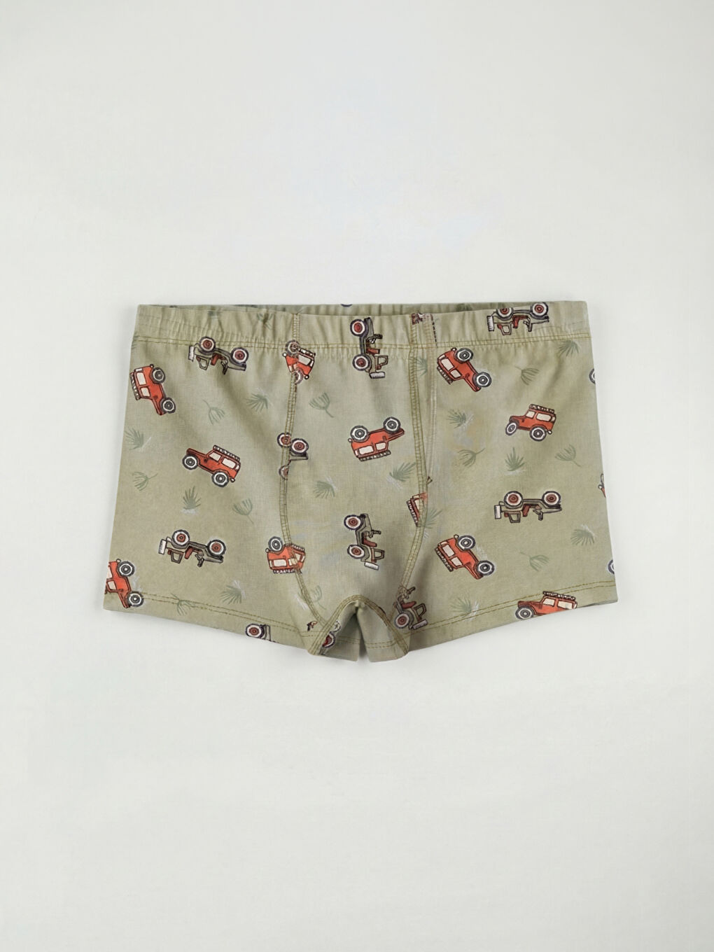 Ekru Baskılı Erkek Çocuk Boxer 3'lü-4