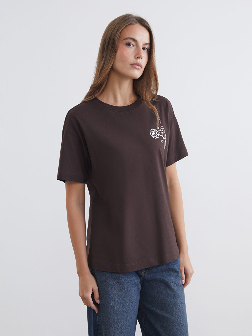 Crew Neck Printed Women's T-Shirt