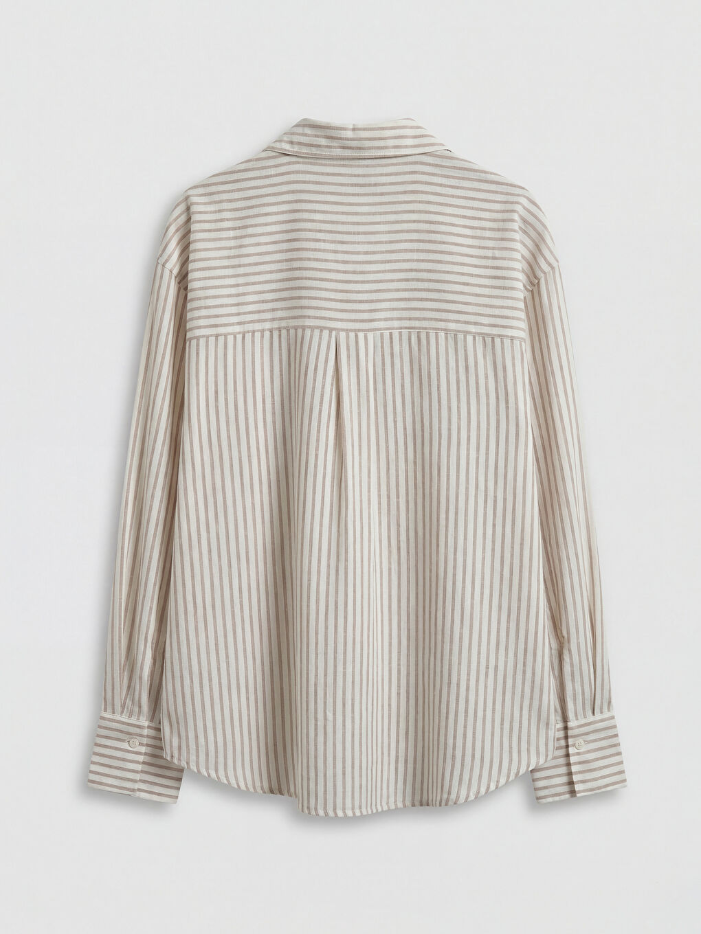 Çizgili Poplin Kadın Gömlek-4