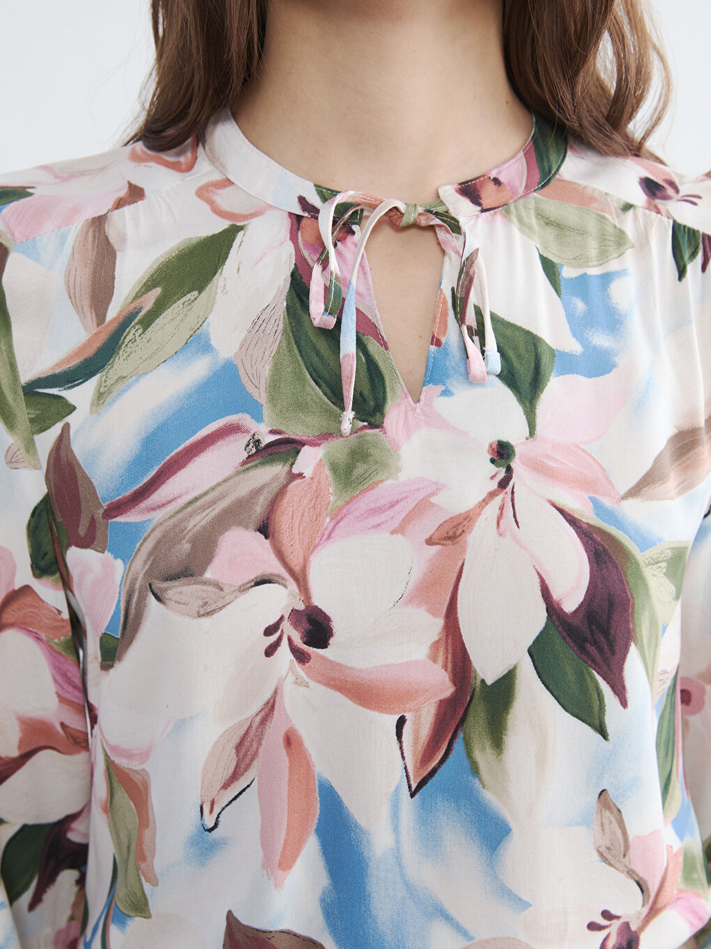 Blouse à motifs à col officier-2