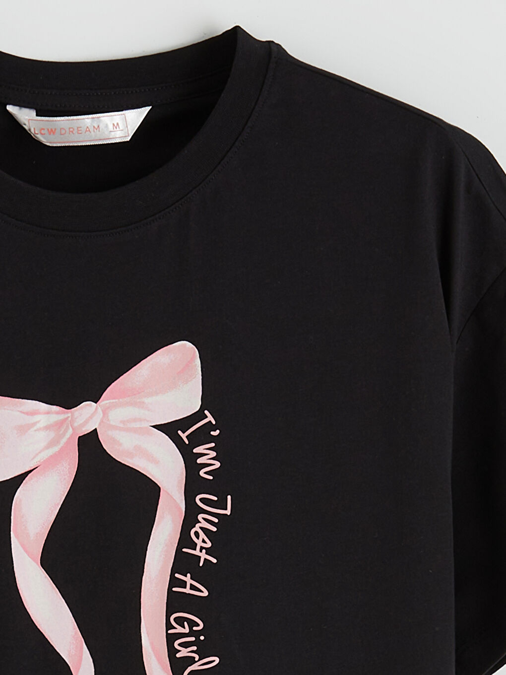 Siyah Bisiklet Yaka Baskılı Kadın Gecelik-5