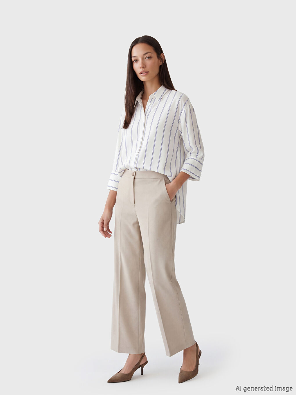 Chemise Femme en sergé à rayures-1