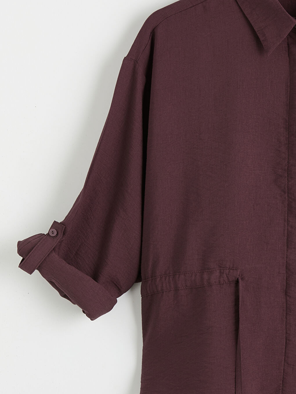 Πουκάμισο για γυναίκες κανονικής εφαρμογής με ζώνη μέσης-2