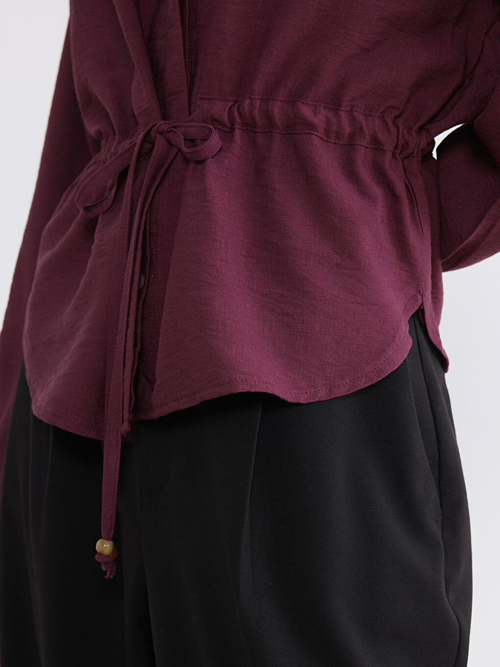 قميص نسائي بقصة عادية برباط ف الخصر-2