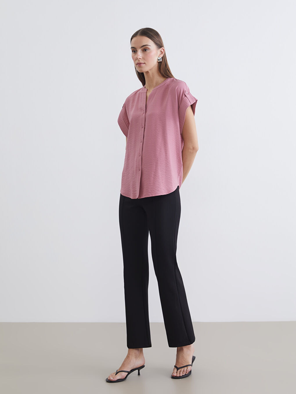 Жена Розово Блуза-1