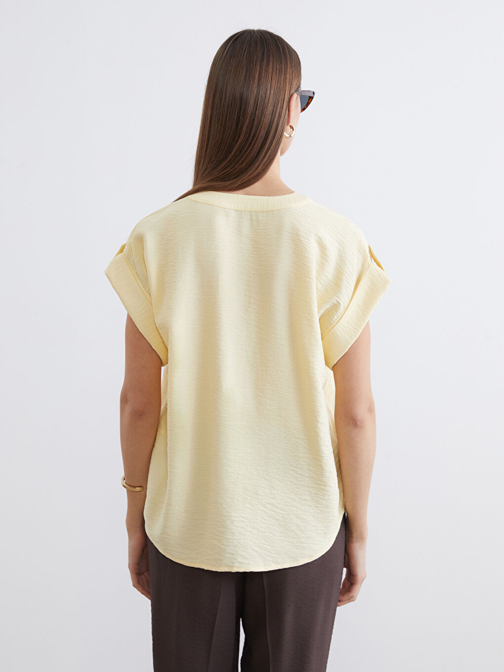 Жена Жълто Блуза-3