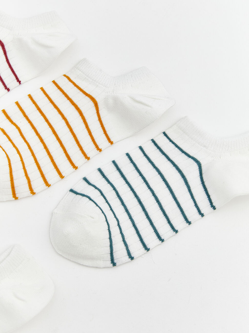 Striped Women's Sneaker Socks, Set of 5-1