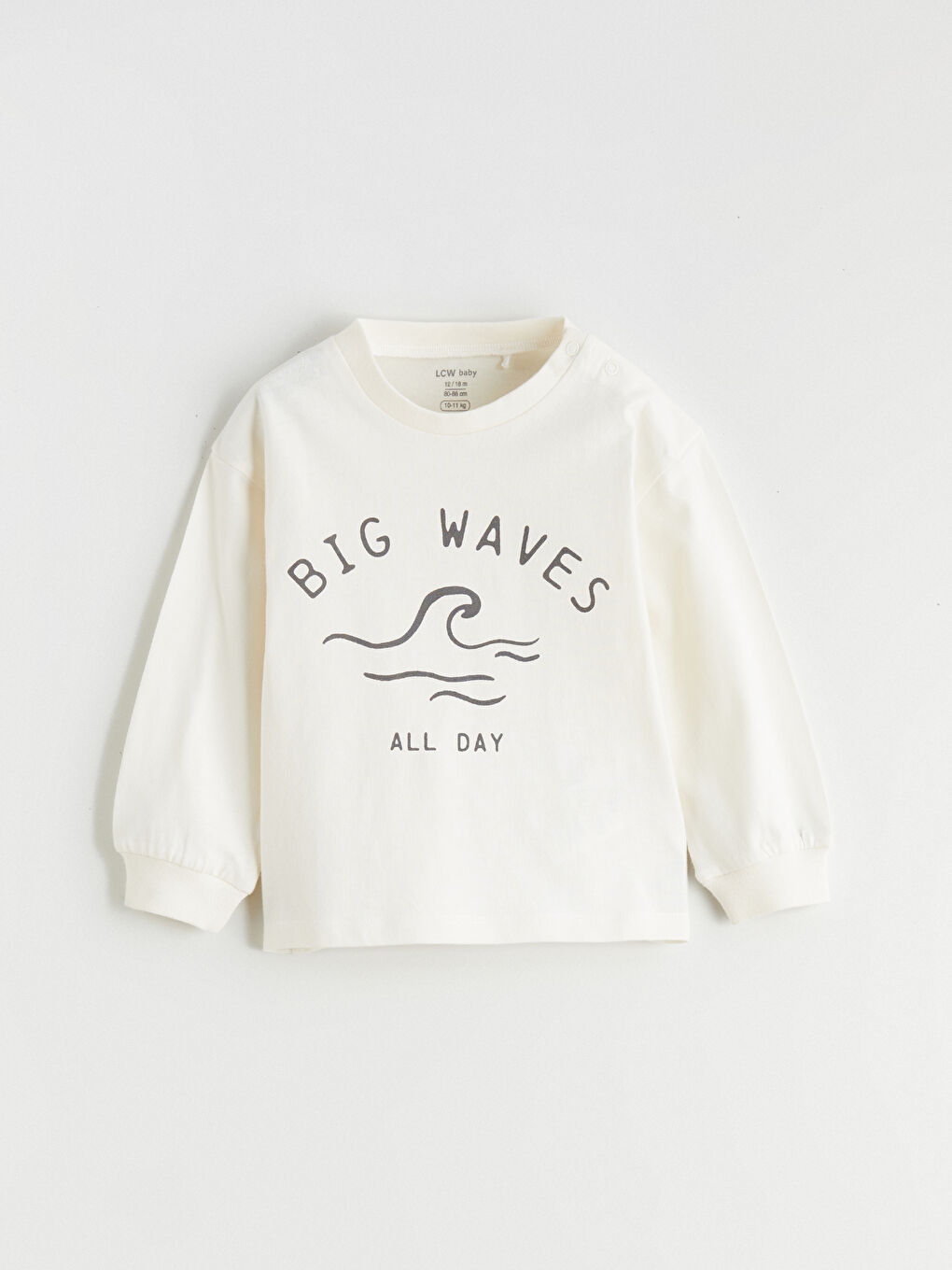 Ekru Baskılı Erkek Bebek Tişört ve Pantolon-1