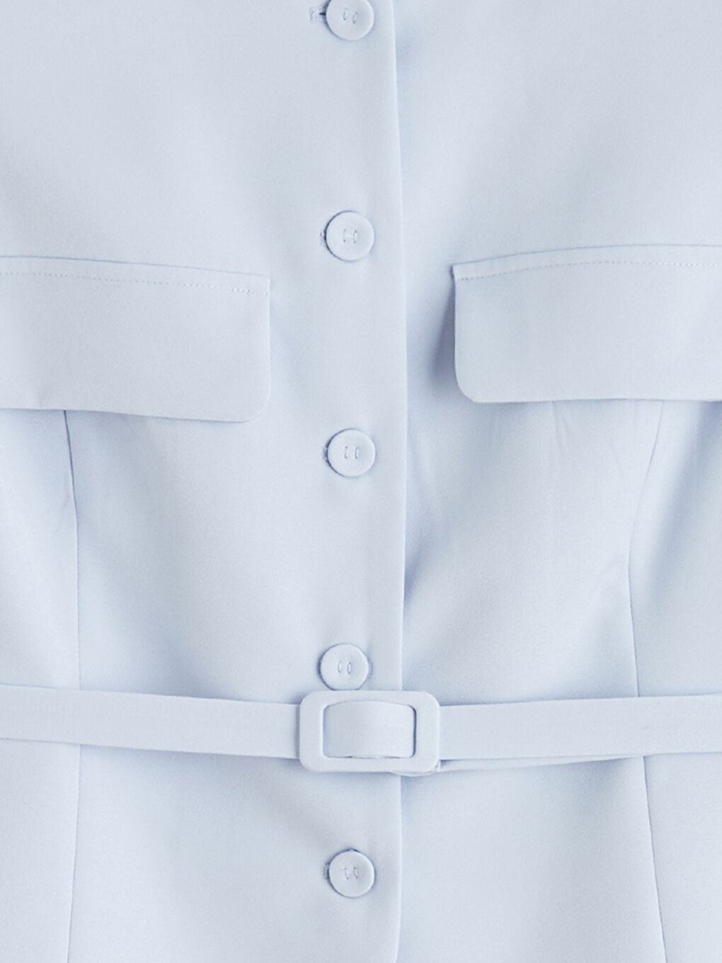 Belted Classic Women's Vest with a Crew Neck-5