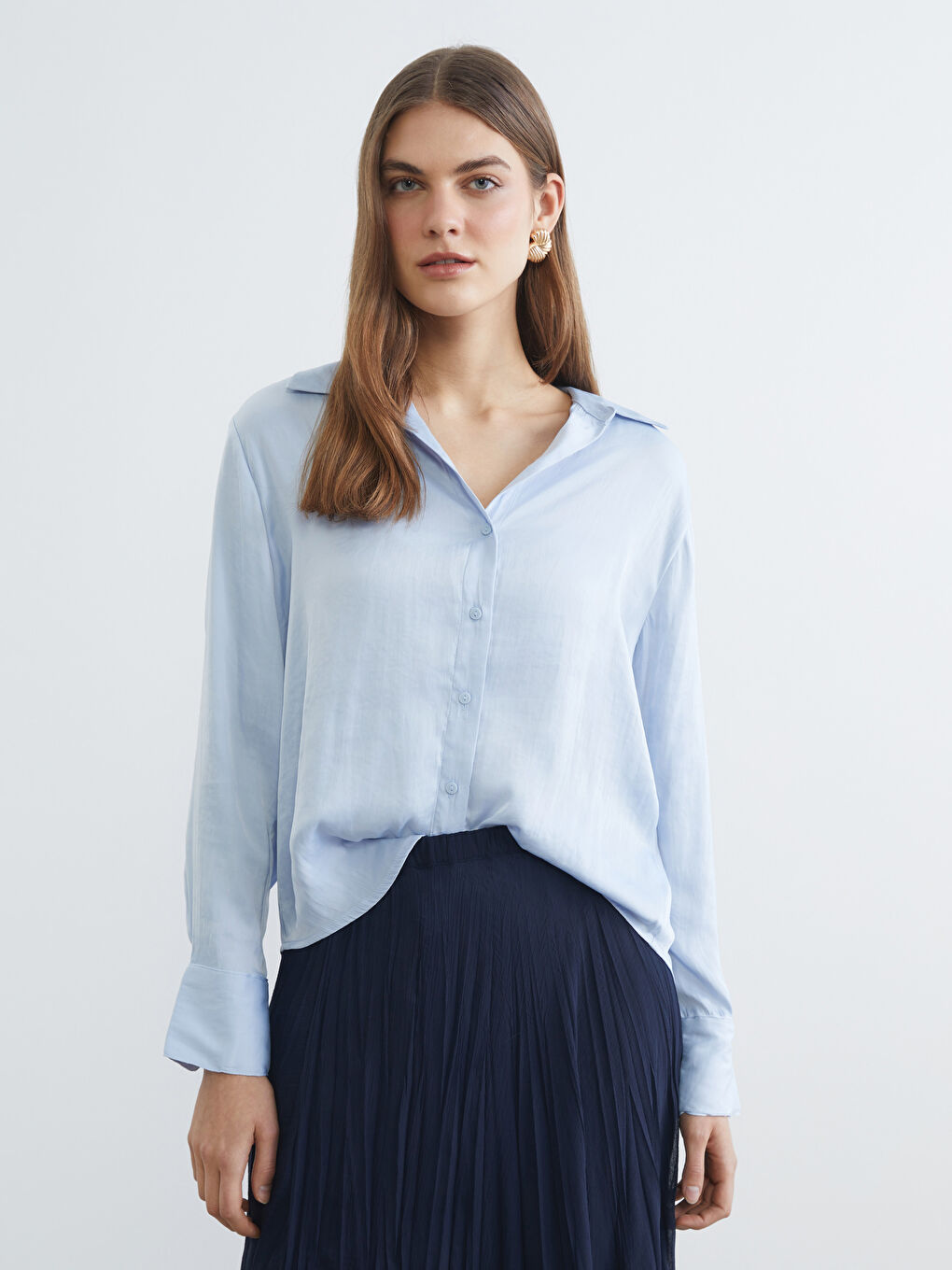 Oversized Satin Women's Shirt