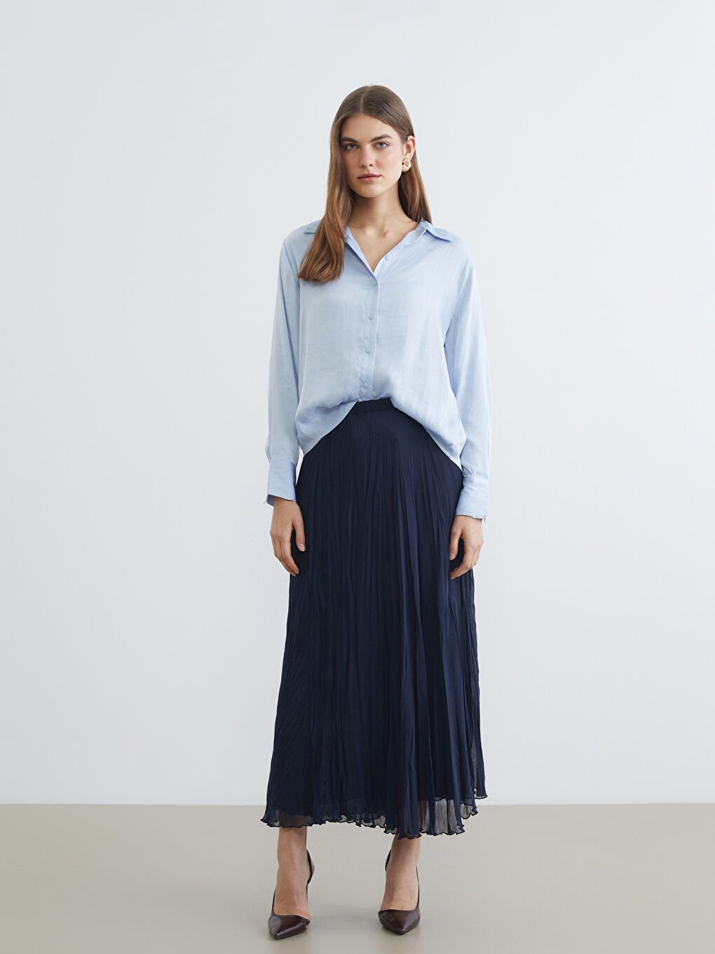 Oversized Satin Women's Shirt-1