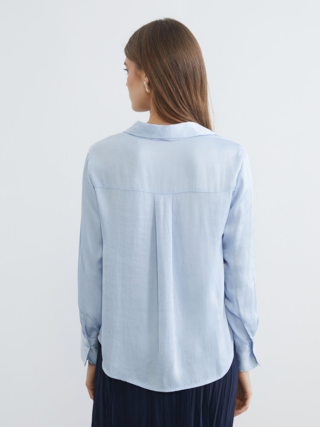 Oversized Satin Women's Shirt-3
