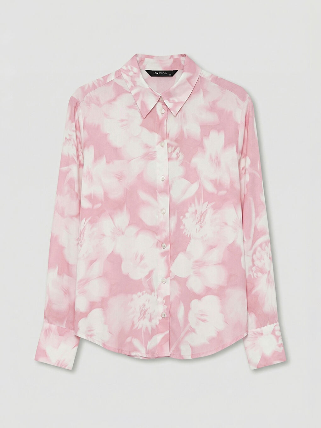 Floral Oversized Satin Women's Shirt-4