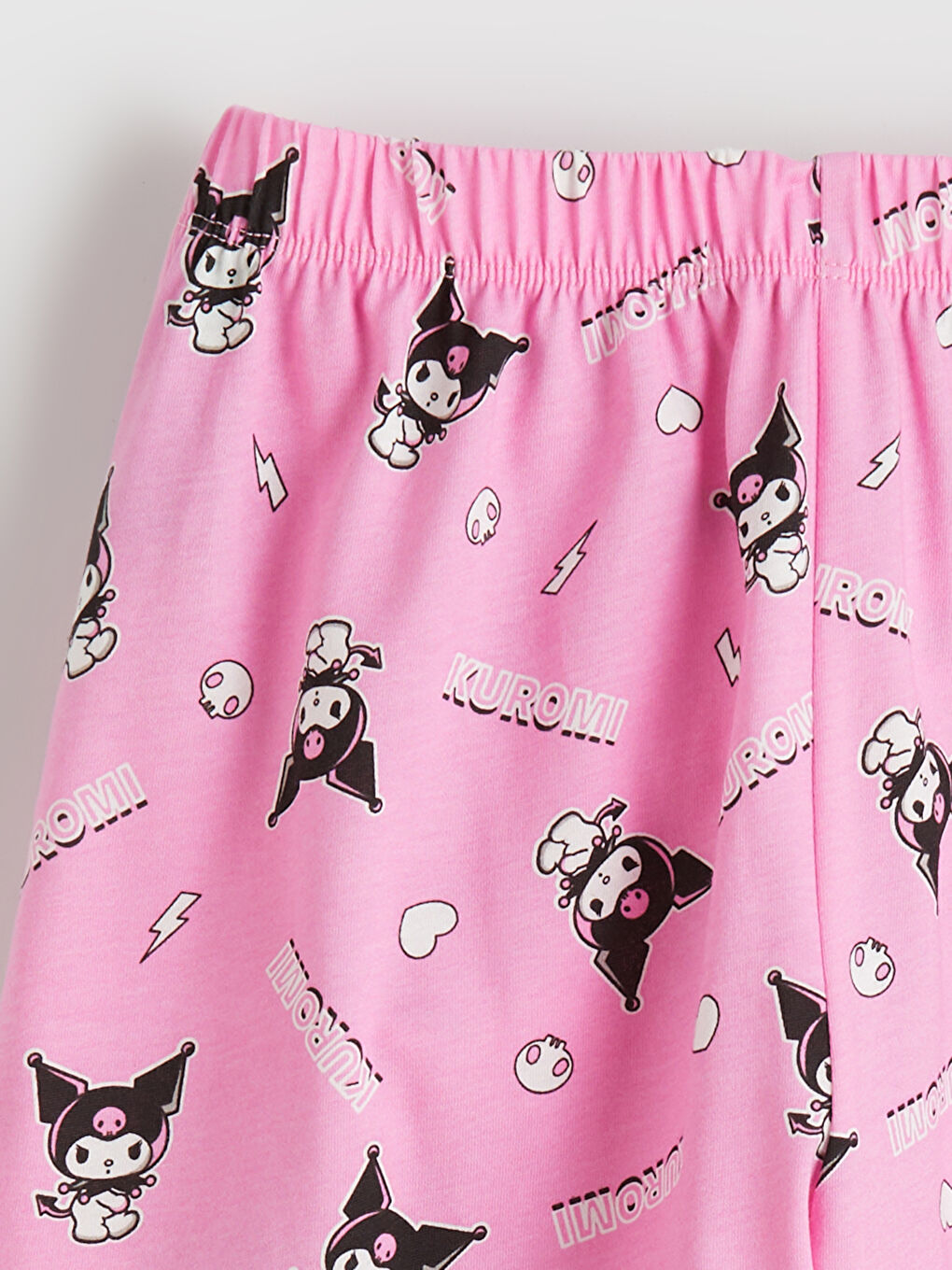 Gri Kuromi Baskılı Kız Çocuk Şortlu Pijama Takımı-5