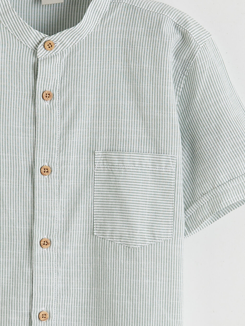 Striped Mandarin Collar Shirt for Boys-2