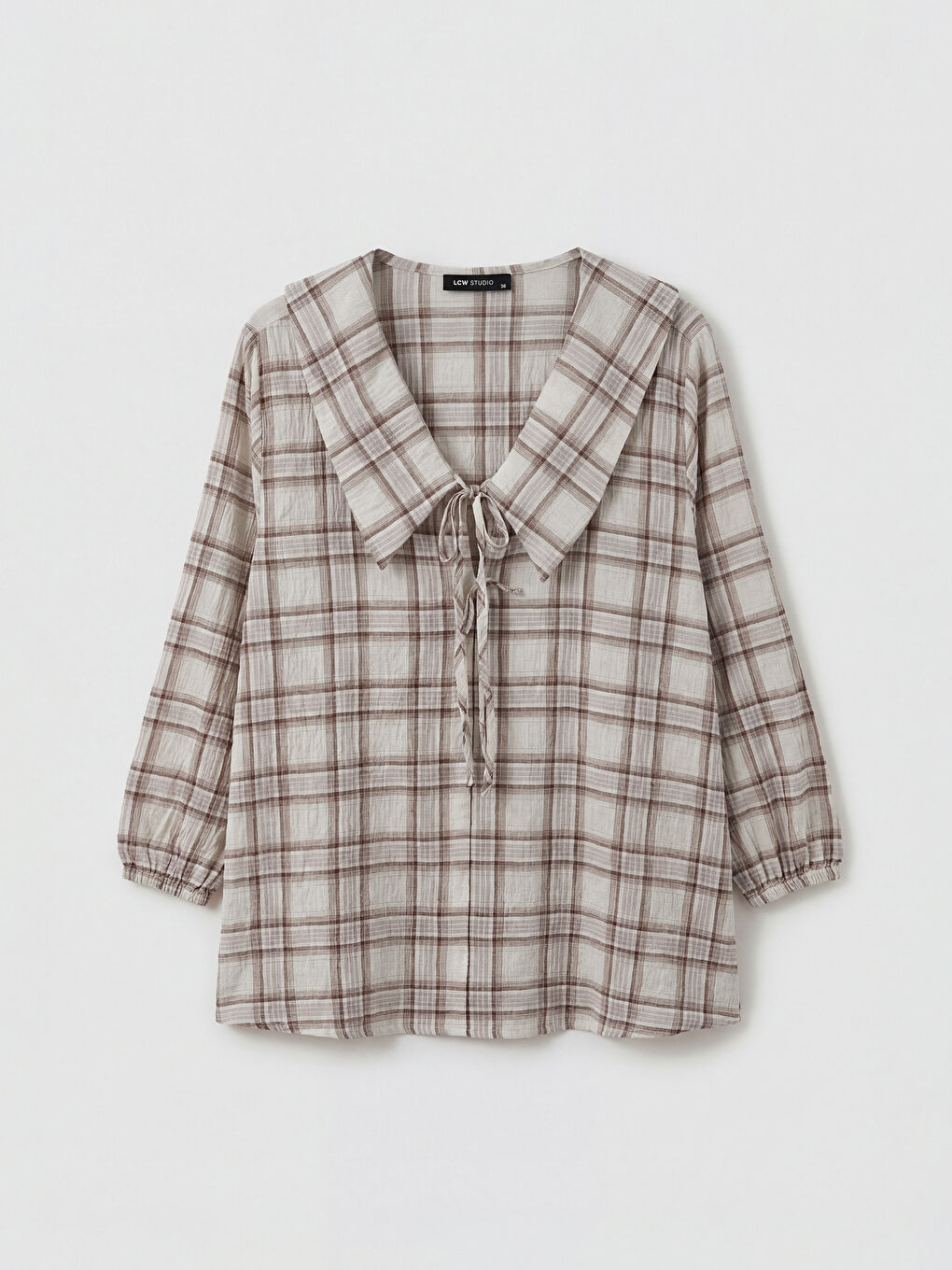 питер пен жағалы торлы фонарик жеңді блузка