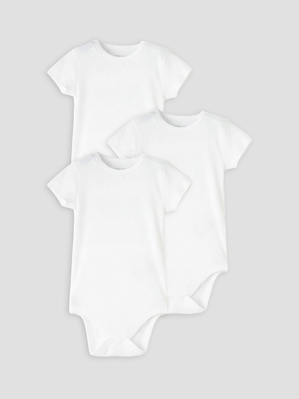 Ekru Erkek Bebek Çıtçıtlı Body 3'lü