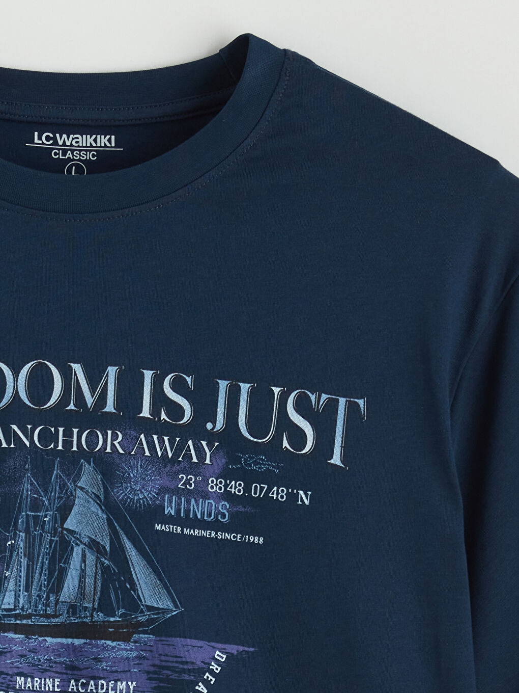 تيشيرت رجالي ياقة دائرية مطبوع جيرسي-5