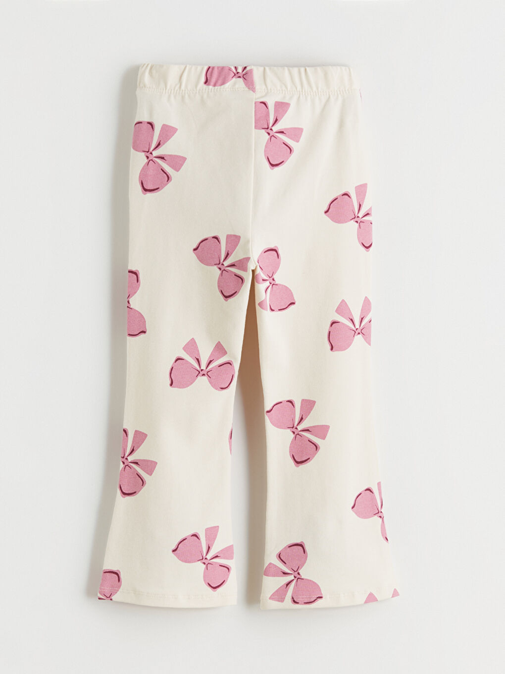 Ekru İspanyol Paça Kız Çocuk Tayt Pantolon 2'li-3