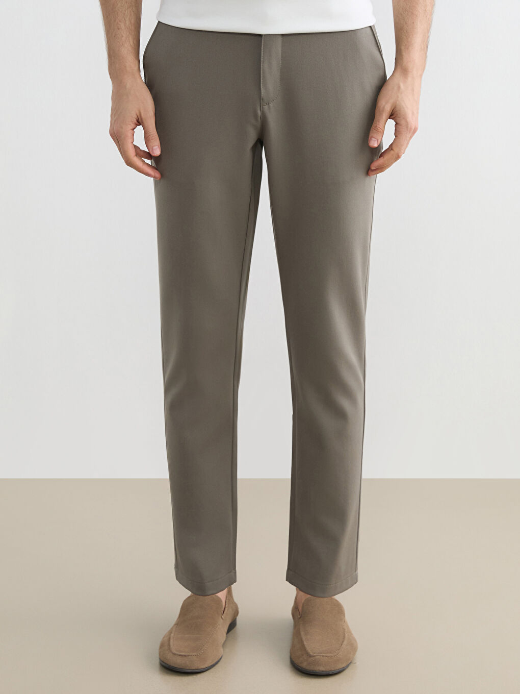 Kahverengi Slim Fit Erkek Pantolon-1