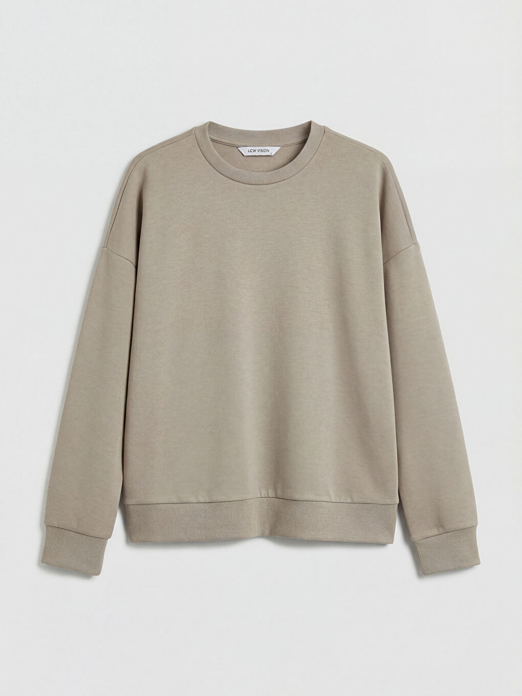 Bej Soft Touch Oversize Kadın Sweatshirt-4