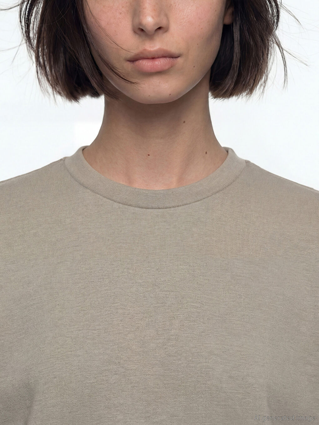 Bej Soft Touch Oversize Kadın Sweatshirt-2