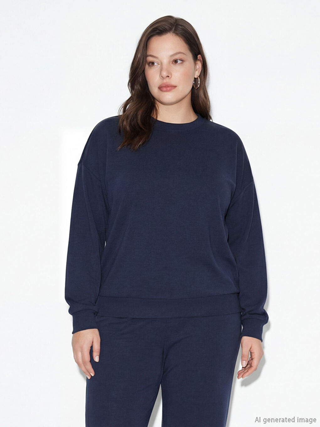 Sweat-shirt oversize à col rond pour femme-1