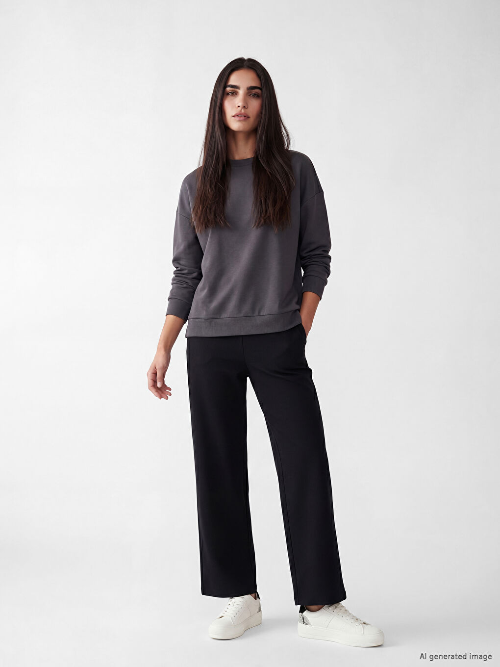 Elastic Waist Wide Leg Women's Sweatpants