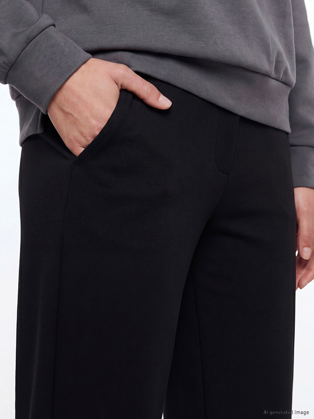 Elastic Waist Wide Leg Women's Sweatpants-2