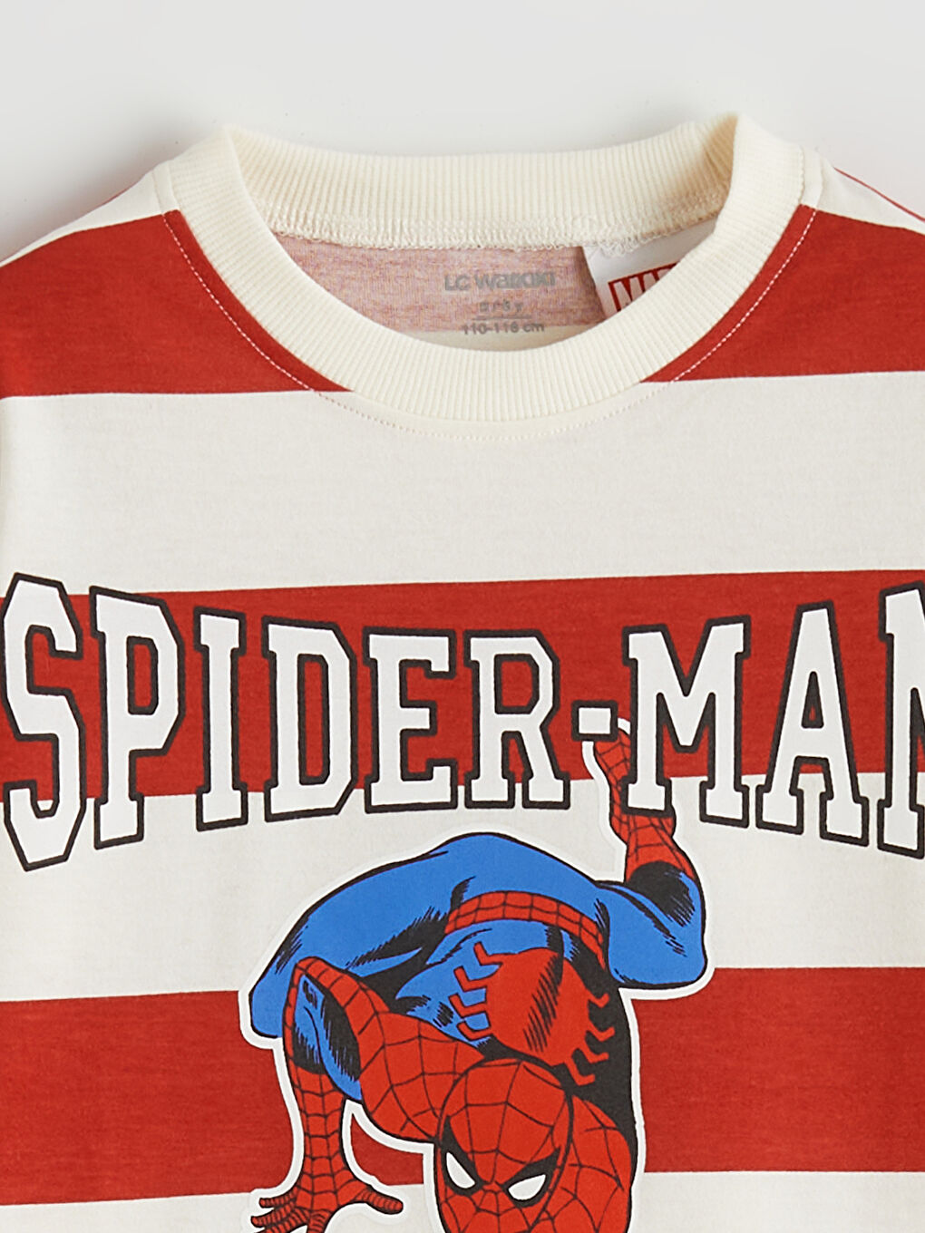 Bej Bisiklet Yaka Spider-Man Baskılı Erkek Çocuk Tişört-2