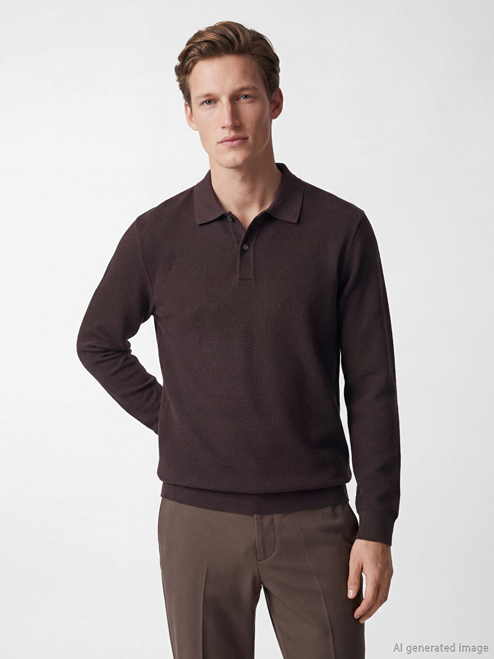 Polo Collar Men's Sweatshirt