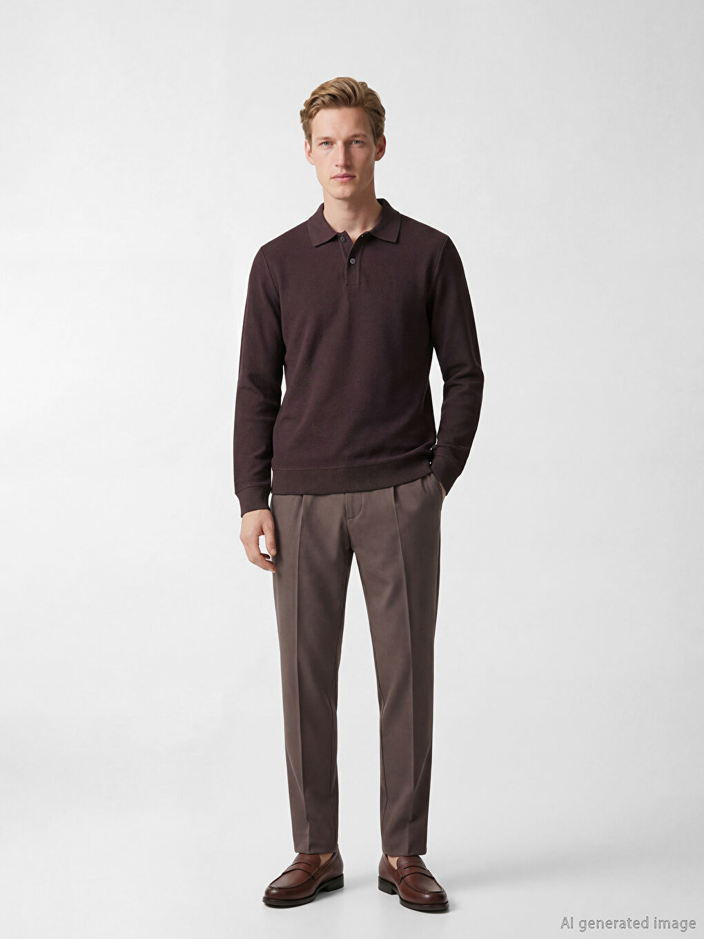 Polo Collar Men's Sweatshirt-1