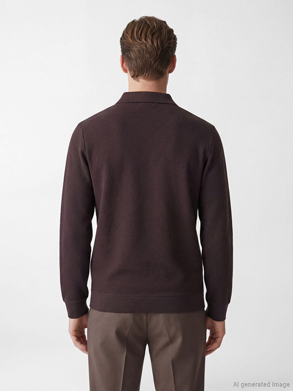 Polo Collar Men's Sweatshirt-3
