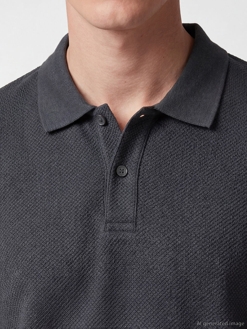 Polo Collar Men's Sweatshirt-2