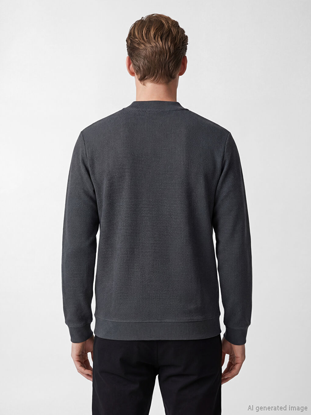 Polo Collar Men's Sweatshirt-3