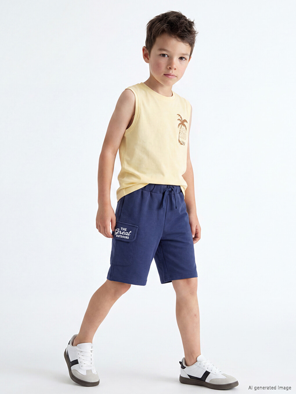 İndigo Erkek Çocuk Kargo Cepli Şort-1