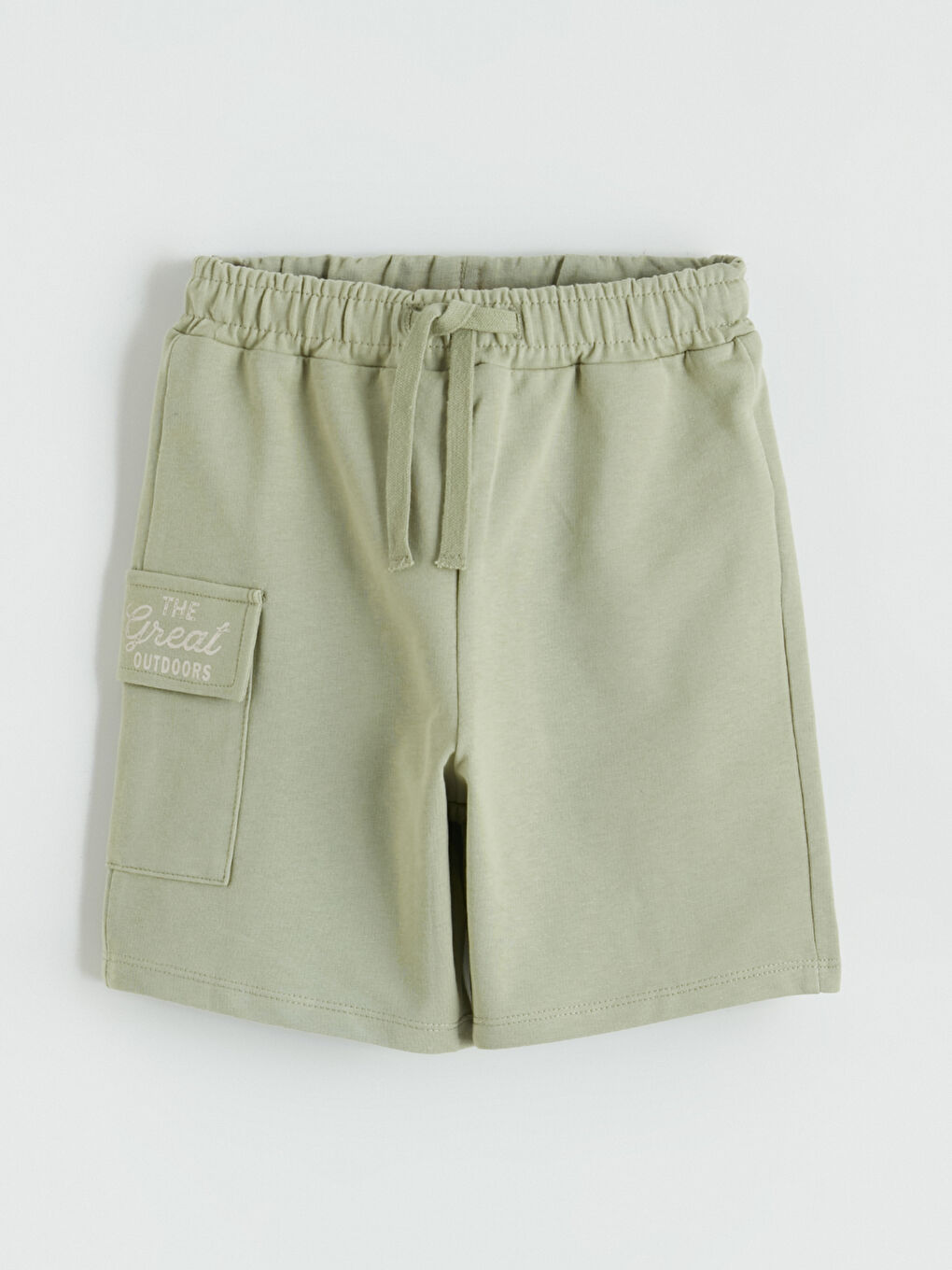 Yeşil Baskılı Erkek Çocuk Kargo Şort 2'li-1