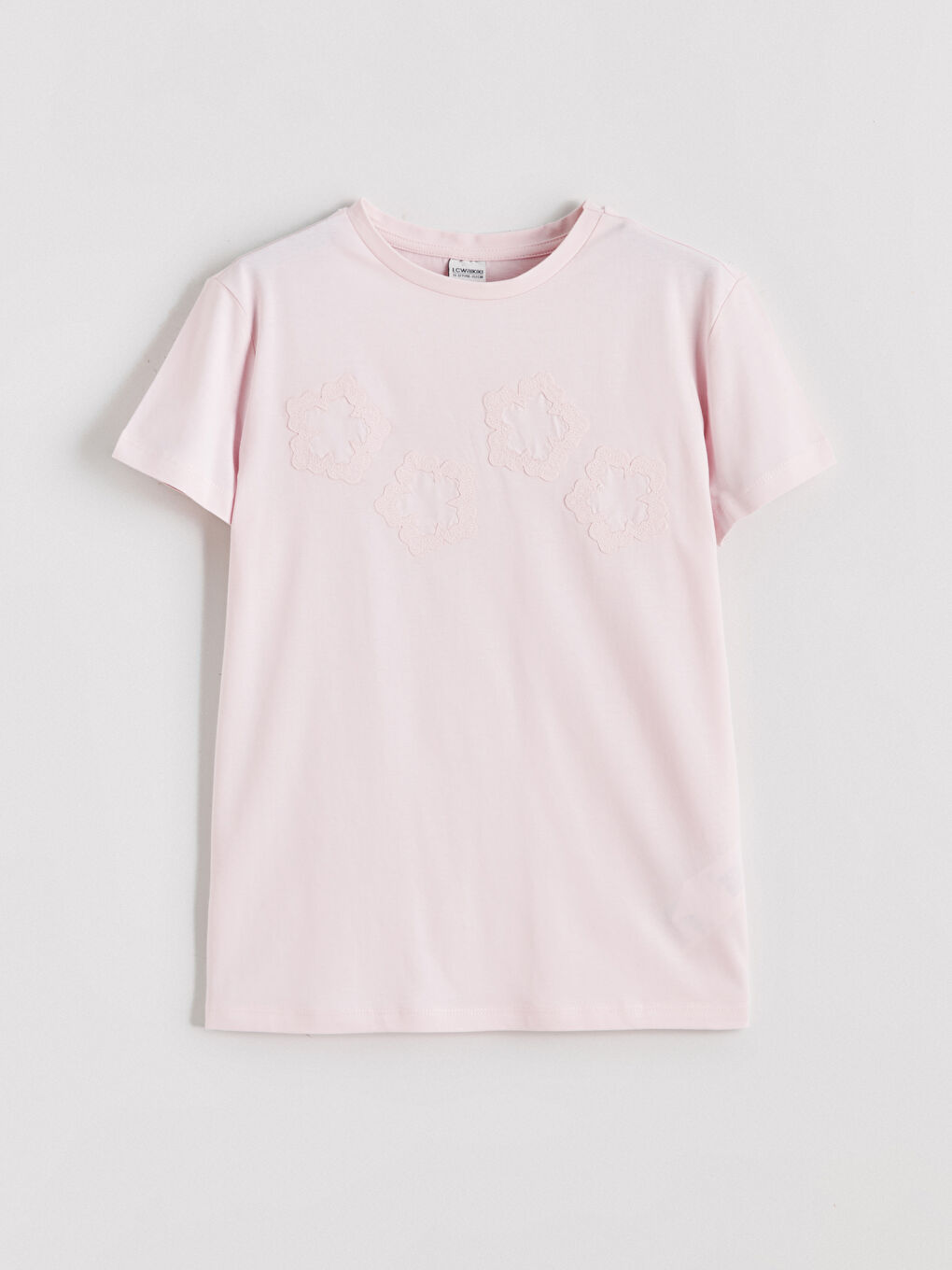 Pembe Çiçekli Kız Çocuk Tişört