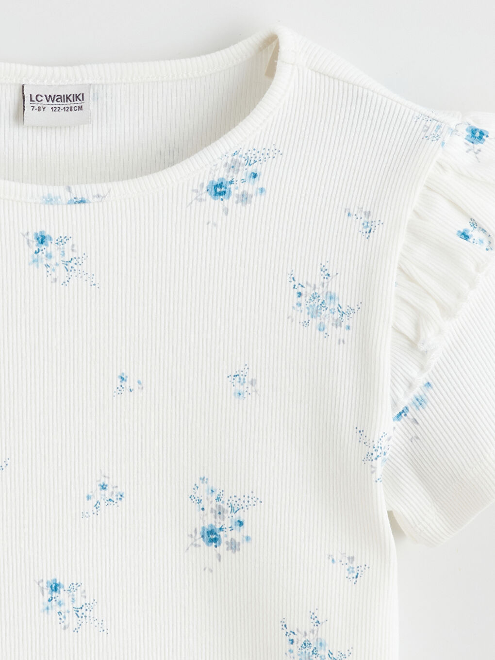 Çiçekli Kız Çocuk Tişört-1