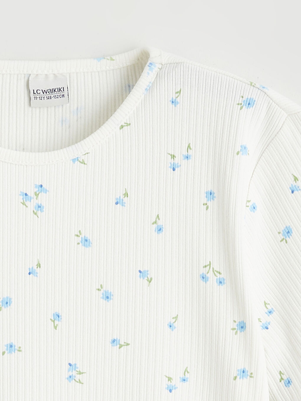 Ekru Baskılı Kız Çocuk Tişört-1