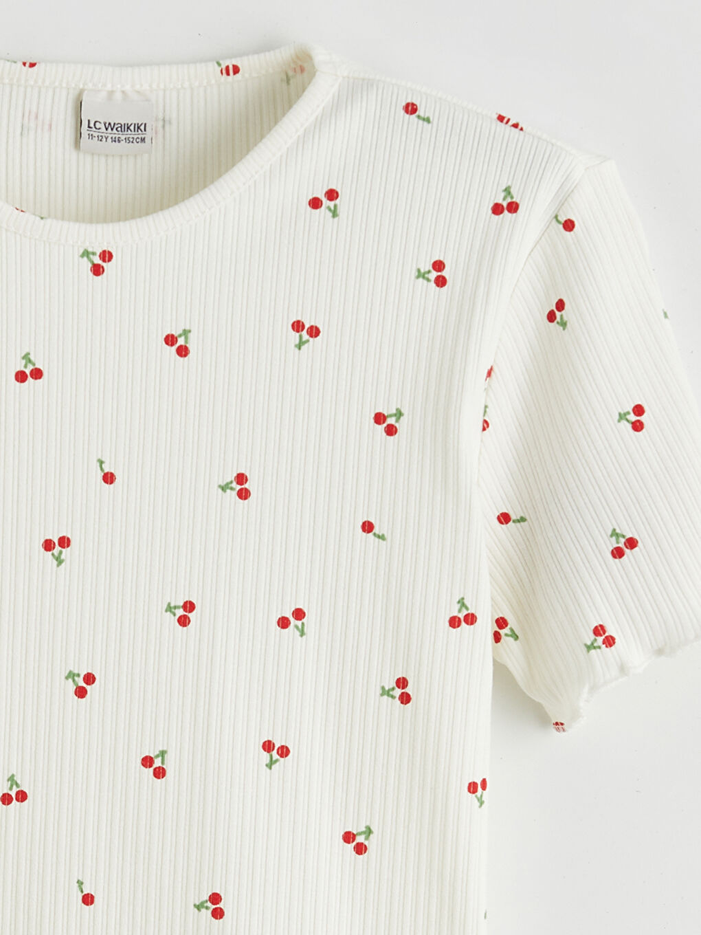 Ekru Baskılı Kız Çocuk Tişört-1