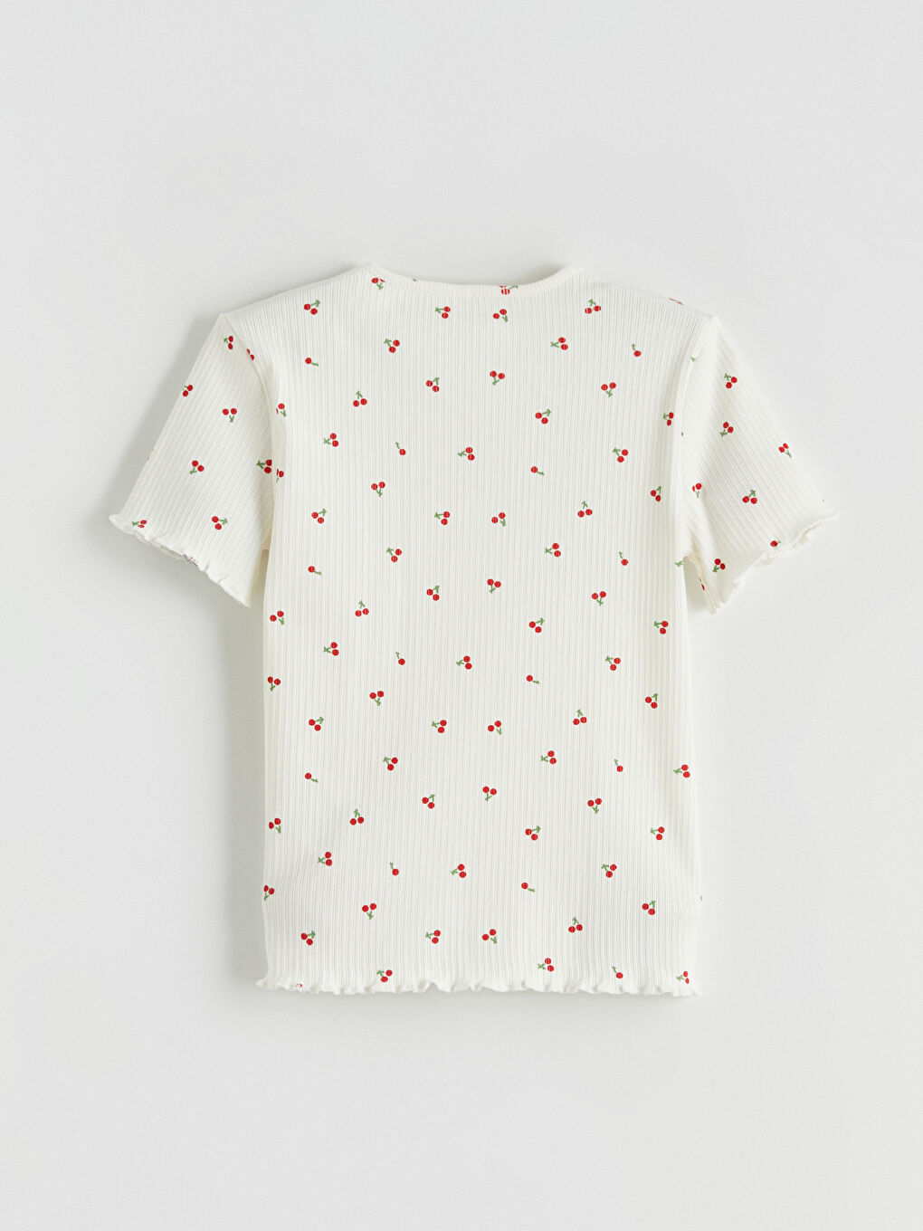 Ekru Baskılı Kız Çocuk Tişört-2