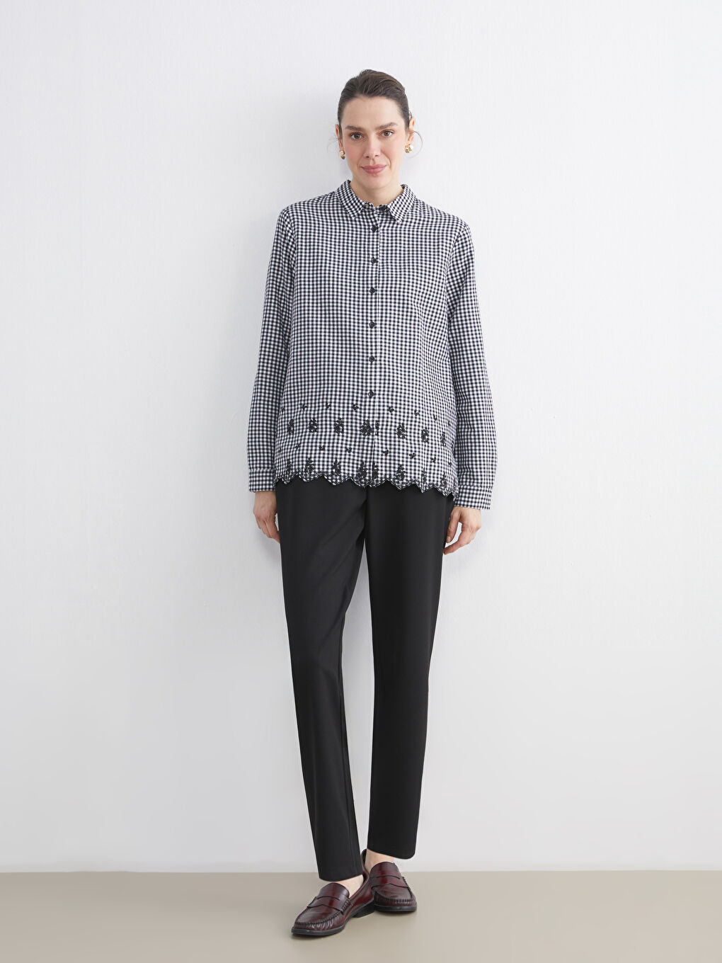 Siyah Beli Lastikli Kadın Pantolon