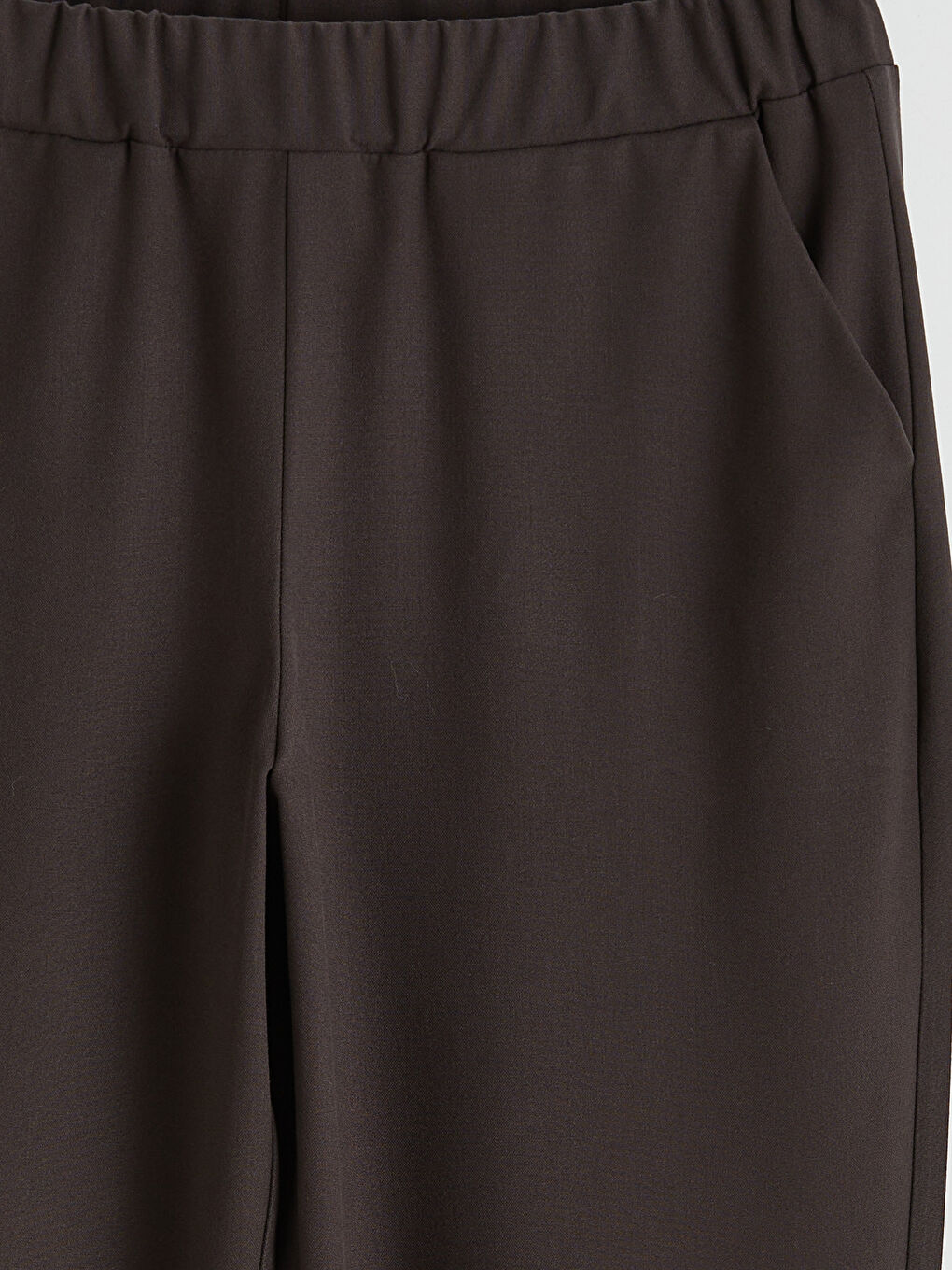 Kahverengi Beli Lastikli Kadın Pantolon-5