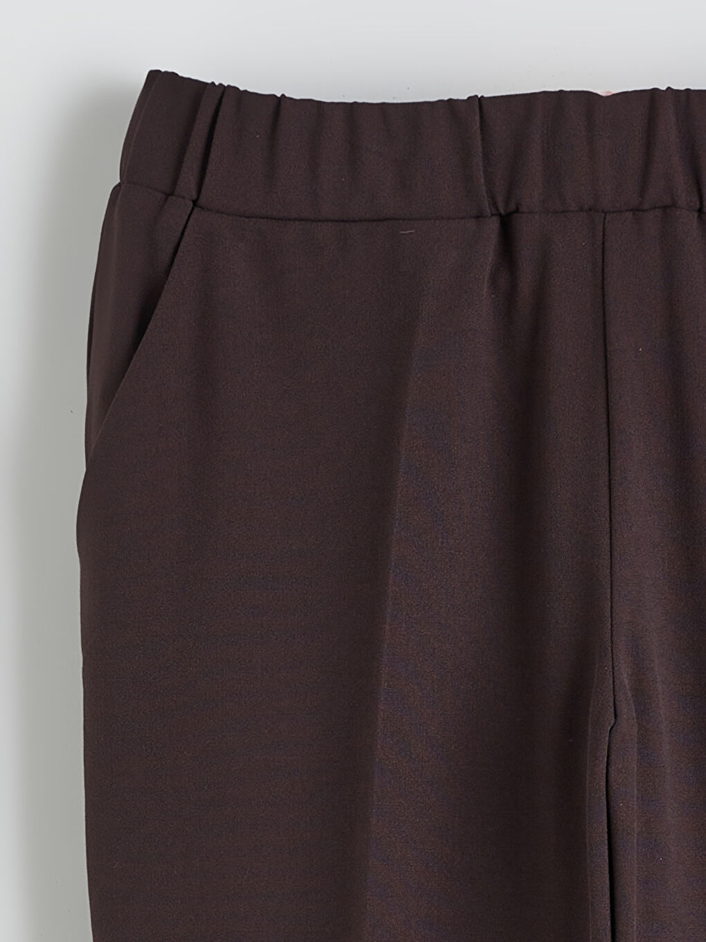 Kahverengi Beli Lastikli Kadın Pantolon-5